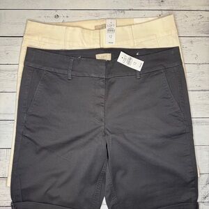 2 Pairs (Gray and Cream) LOFT Shorts